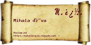 Mihala Éva névjegykártya