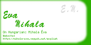 eva mihala business card